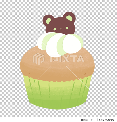 Green bear cupcake Green bear cupcake 138520649