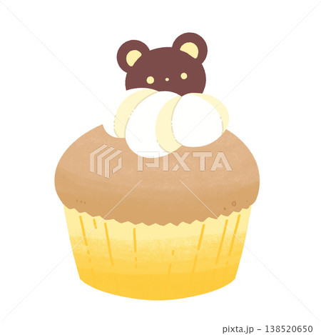 黄色のくまのカップケーキ 138520650