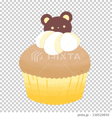 黄色のくまのカップケーキ 138520650