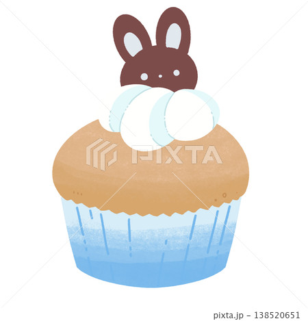 青いうさぎのカップケーキ 138520651