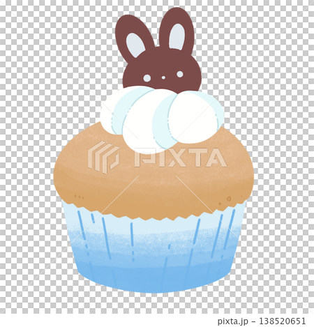 青いうさぎのカップケーキ 138520651