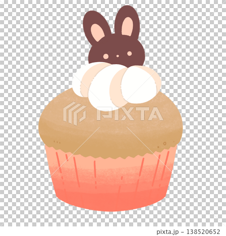 赤いうさぎのカップケーキ 138520652