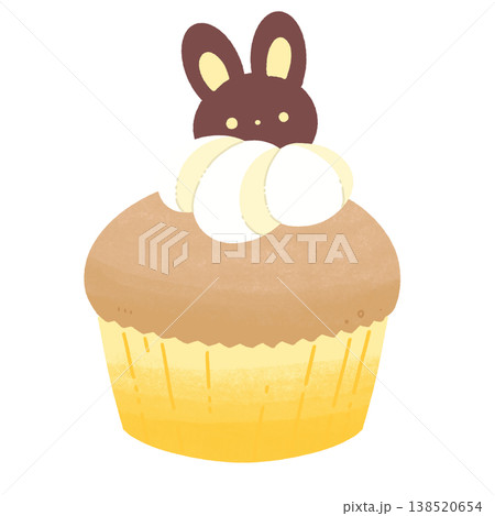 黄色のうさぎのカップケーキ 138520654