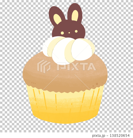 黄色のうさぎのカップケーキ 138520654