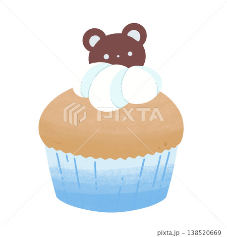 青いくまのカップケーキ 138520669
