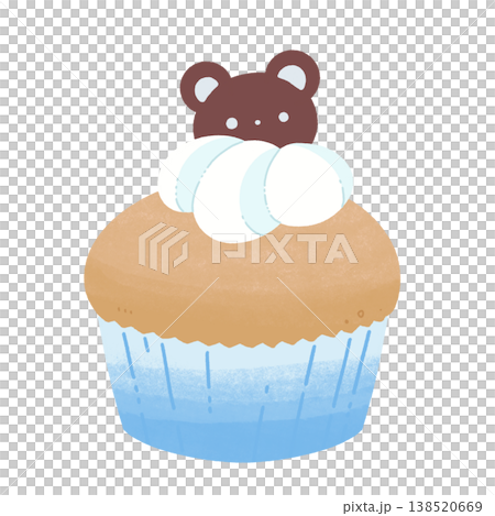 青いくまのカップケーキ 138520669