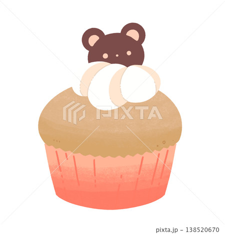 赤いくまのカップケーキ 138520670