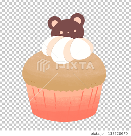 赤いくまのカップケーキ 138520670