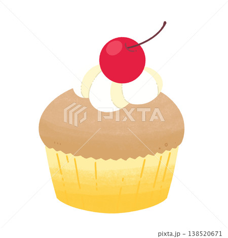 黄色のチェリーカップケーキ 138520671