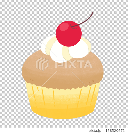 黄色のチェリーカップケーキ 138520671