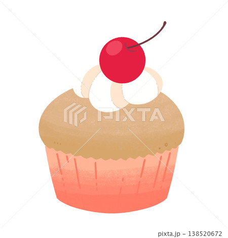 赤いチェリーカップケーキ 138520672