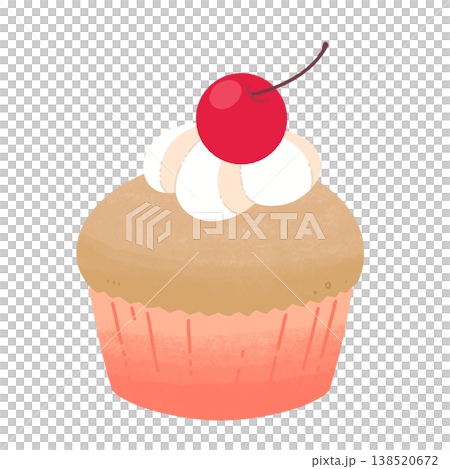 赤いチェリーカップケーキ 138520672