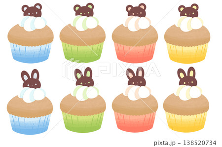 動物カップケーキセット 138520734