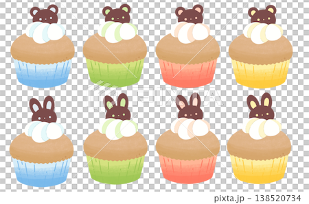 動物カップケーキセット 138520734