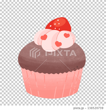 いちごのチョコカップケーキ 138520739