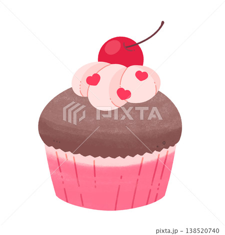 チェリーのチョコカップケーキ 138520740