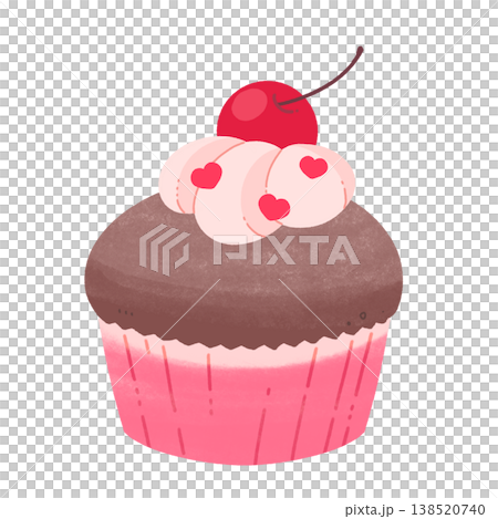 チェリーのチョコカップケーキ 138520740