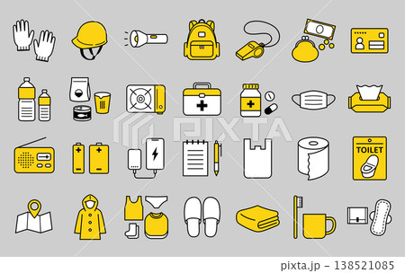 防災アイコンセット_ベクターイラスト 138521085