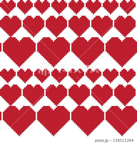 Red Heart Pixel Art Pattern For Valentine'S Day Textiles Red Heart Pixel Art Pattern For Valentine'S Day Textiles 138521264
