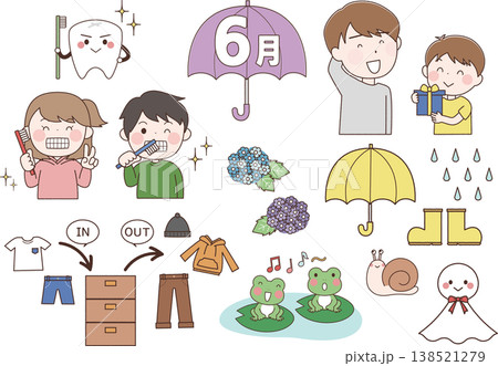 6月イメージのイラスト素材セット 138521279