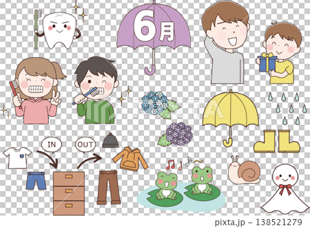 6月イメージのイラスト素材セット 138521279