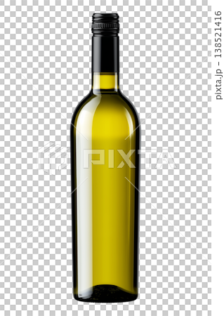 A green glass wine bottle isolated on white background, concept of packaging. Clean beverage concept A green glass wine bottle isolated on white background, concept of packaging. Clean beverage concept 138521416