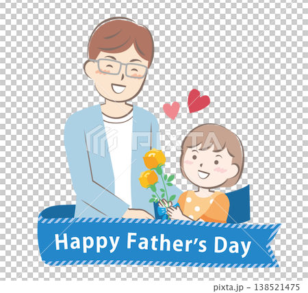 父の日にバラの花を渡す女の子 タイトル 父の日にバラの花を渡す女の子 タイトル 138521475
