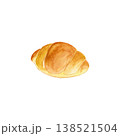 手描き水彩のバターロール1個イラスト シンプルでやさしいパン素材 138521504