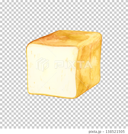 手描き水彩の食パン1斤イラスト シンプルでやさしいパン素材 手描き水彩の食パン1斤イラスト シンプルでやさしいパン素材 138521505