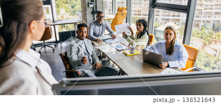 Team reviews prototype. Team conducts detailed prototype review session 138521643