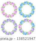 紫陽花のフレームイラストセット 138521947