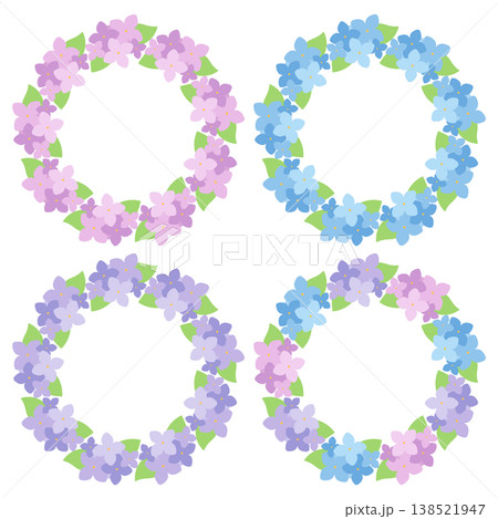 紫陽花のフレームイラストセット 紫陽花のフレームイラストセット 138521947