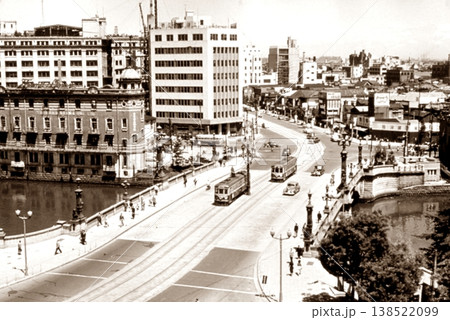 古写真　1956年　東京　日本橋のパノラマ 138522099