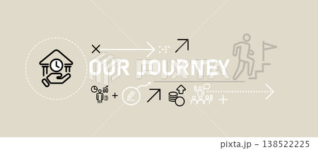 Our journey corporate timeline banner icons company history milestones growth path and future vision of success for about us page business Our journey corporate timeline banner icons company history milestones growth path and future vision of success for about us page business 138522225