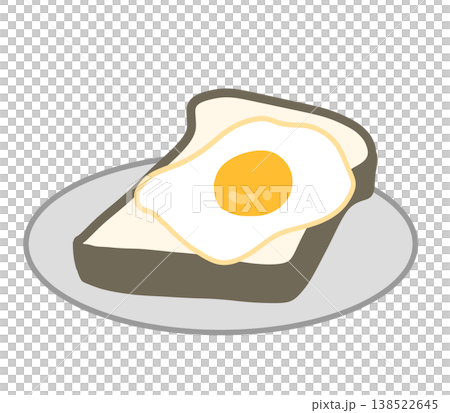 目玉焼きを乗せた食パンのイラスト 138522645