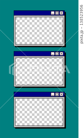 Retro Computer Interface Window Frames from Operating System with Alpha Channel Retro Computer Interface Window Frames from Operating System with Alpha Channel 138523956