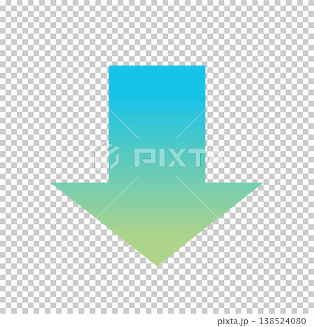 A downward-pointing arrow icon with a gradient that changes from blue to green. A downward-pointing arrow icon with a gradient that changes from blue to green. 138524080