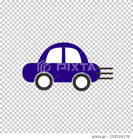 A simple icon of a blue car driving. 138524176