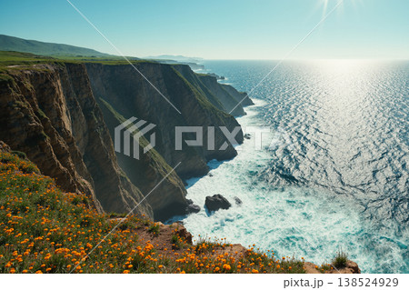 海沿いの岸壁の風景　AI生成画像 138524929