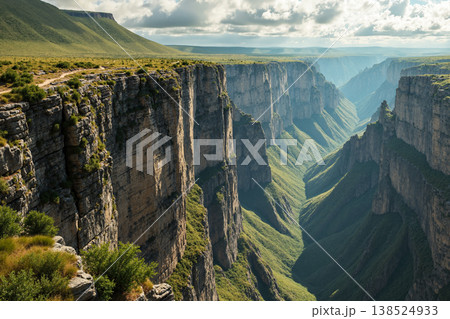 巨大な峡谷の風景　AI生成画像 138524933