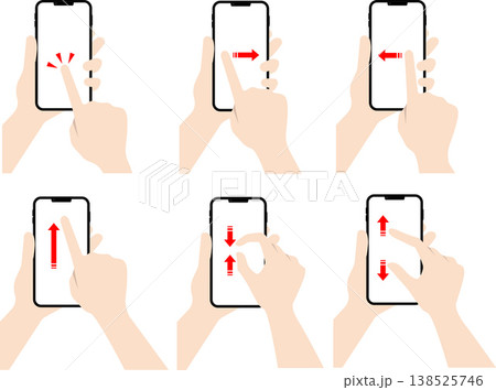 指でスマートフォン操作する6パターン 138525746