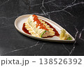 Sushi roll with creamy sauce and salmon roe 138526392
