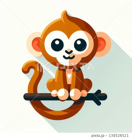 flat icon on theme evil animal cartoon monkey flat icon on theme evil animal cartoon monkey 138526521