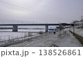 March 22 2026 Barnaul Russia new bridge over Ob River covered in snow cold early spring cityscape urban architecture and winter atmosphere. 138526861