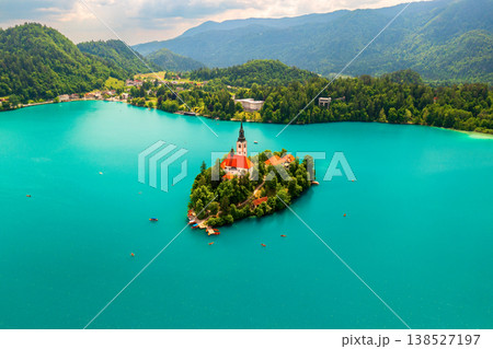 Lake Bled, Slovenia, seasonal spring travel background Lake Bled, Slovenia, seasonal spring travel background 138527197