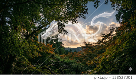 大空を舞う白竜 138527301