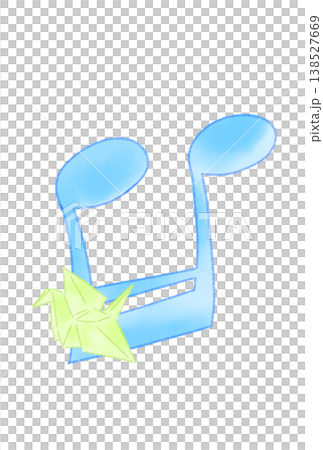 折り鶴の付いた音符 138527669