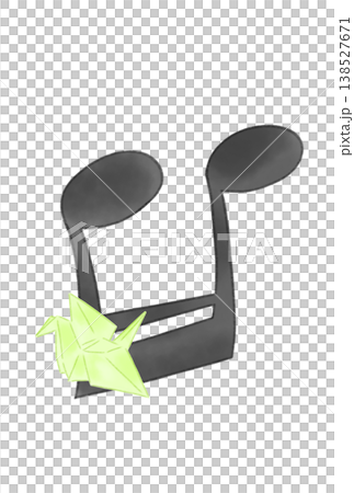 折り鶴の付いた音符 138527671