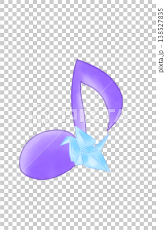 折り鶴の付いた音符 138527835