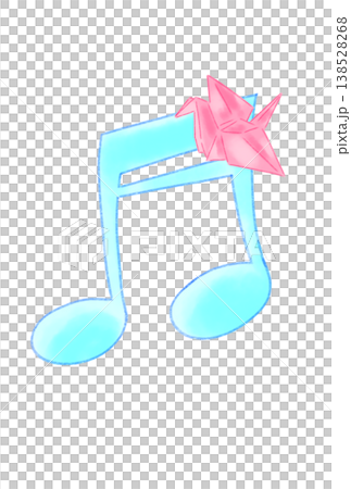 折り鶴の付いた音符 折り鶴の付いた音符 138528268